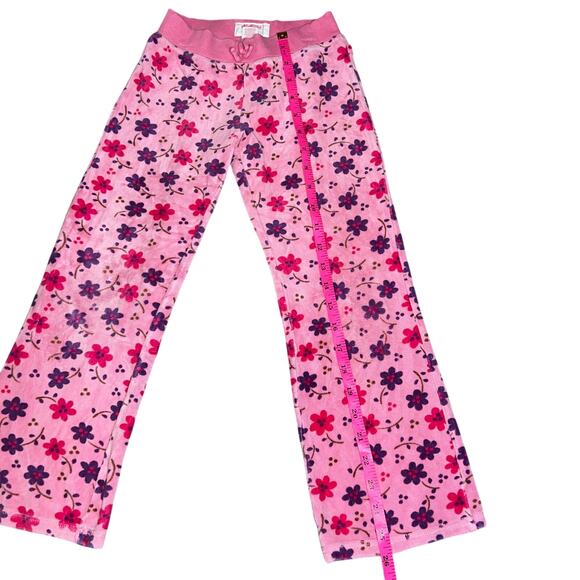 Osh Kosh B'Gosh pink floral ruffled y2k floral velour trackpants size 6x - Picture 7 of 7